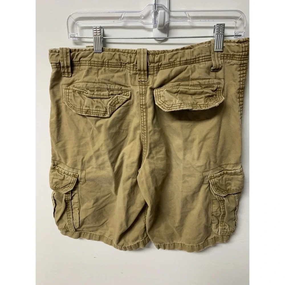 Vintage Mens Aeropostale Drawstrings Cargo Shorts Military Army Khaki Sz 30 Y2K